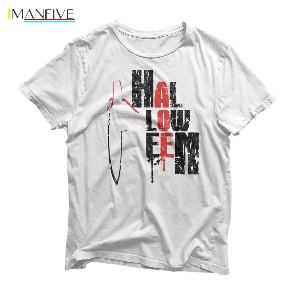 

New Brand-Clothing T Shirts Michael Myers Scary Knife Halloween Film Movie Inspired Horror T-Shirt / Top Men O-Neck Tee Shirt