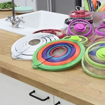 

5pcs Vacuum Lids Press Seal Fresher Food Leak Proof Food Fresh Keep Lid Sealing Cover Refrigerator Plate Cover Kitchen Tool