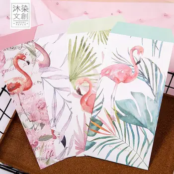 

9pcs/Set 3 envelopes + 6 sheets letter paper Creative Flamingo Series Envelope For Gift Korean Stationery