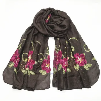 

High Quality Colorful Flowers Pashmina Cotoon Scarf For Women Winter Warm Fine Tassels Scarf Shawl Fashion Shawl Scarves 10pcs