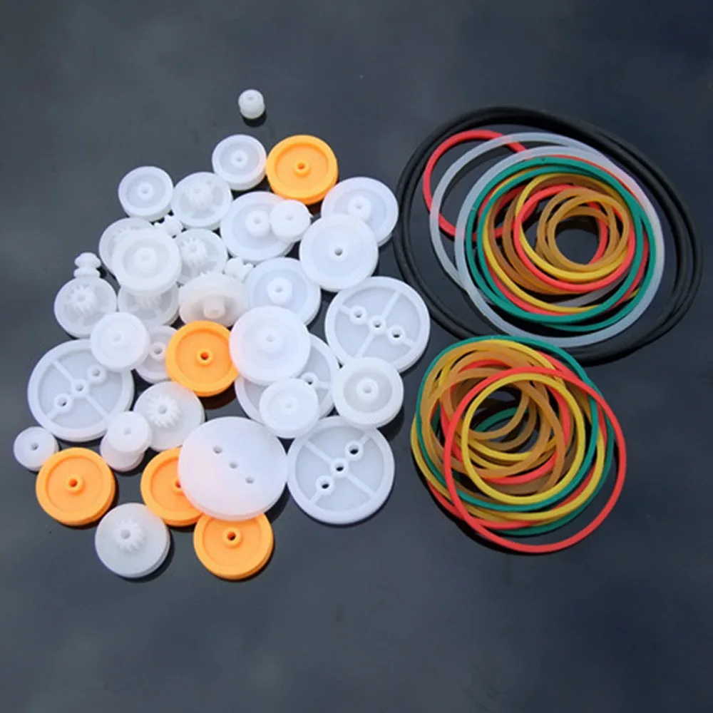 

Multi Type Pulley Belt Gear 82pcs Mixed Car Robot Toy Model Assembly Toolkit Child DIY Craft Boat Aircraft Gearbox Accessories