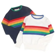 Радужный Детский свитер для мальчиков от 1 до 6 лет Осень-зима, модная одежда для маленьких мальчиков и девочек детские топы, свитер для девочек