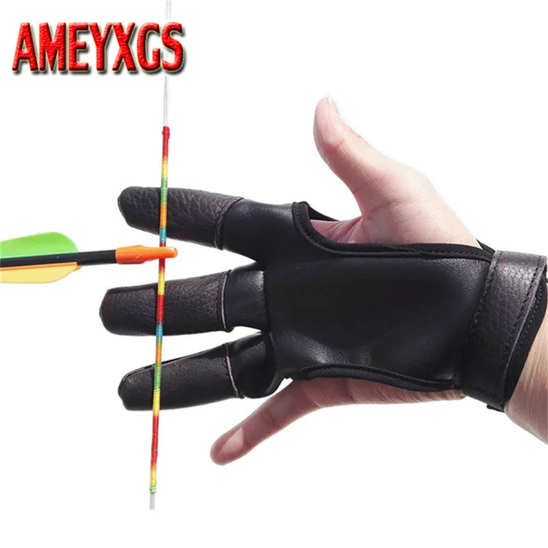 1pc Archery Finger Guard Protector RH/LH Finger Saver Leather Glove