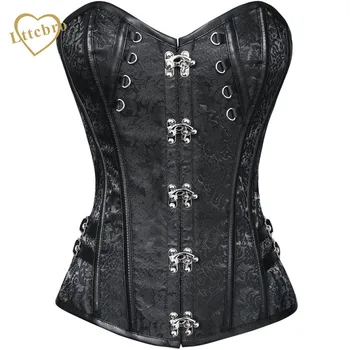 

Steampunk Corsets Bustier Top Gothic Halloween Waist Corsets Corselet Overbust Waist Trainer Body Shaper Leather Trim