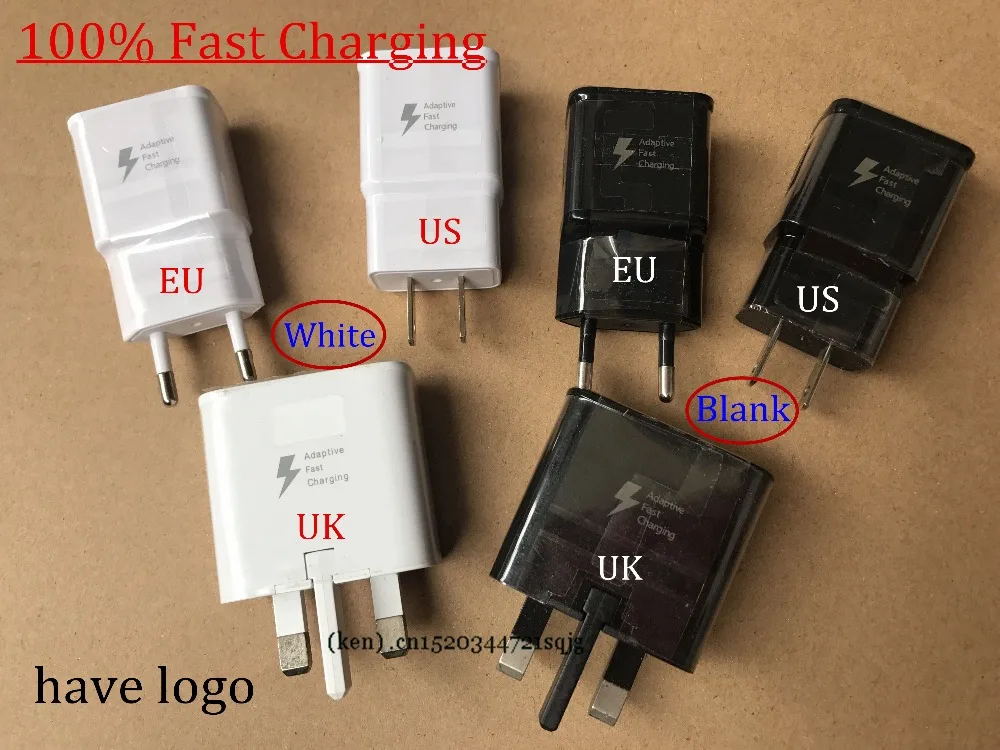 

100pcs Original quality 15w 9V-1.67A or 5V-2A EU US UK Fast Wall Travel Adapter For samsung S6 S7 Edge Note 5 100% Fast Charging