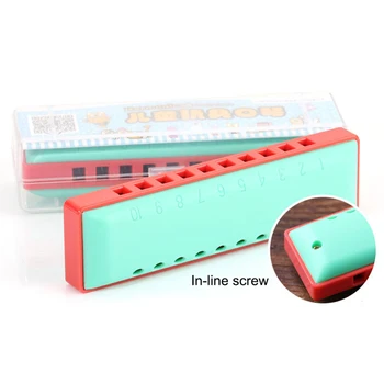 

New Arrival Early Educational Music Toys Dual Color 10 Holes ABS Mouth Organ Puzzle Tool For Children Gift Dropshiping