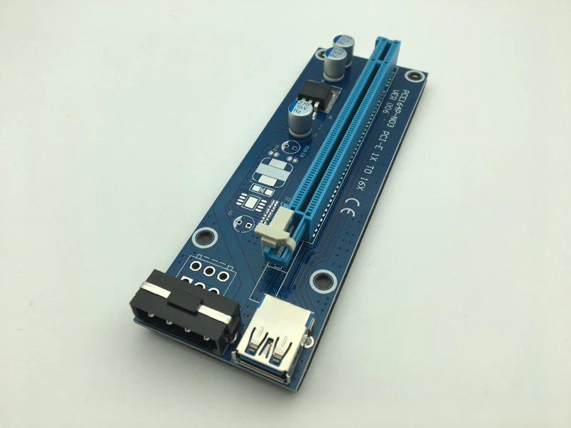 Мини PCIE Riser Card PCI-E PCI Express 1x to 16x USB 3,0 кабель SATA to 4Pin IDE Molex источник питания для майнинга BTC