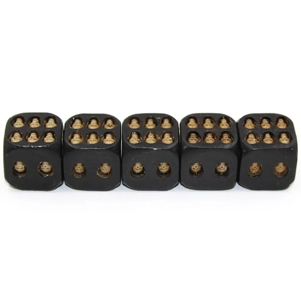 NEW SET OF 5 NOVELTY BLACK RESIN SKULL DICE D6 DICE 3D SKULL DICE PARTY GAME