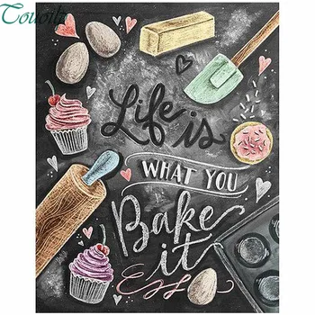 

Touoilp BAKING LIFE IS WHAT YOU BAKE DIAMOND PAINTING KIT - DIY