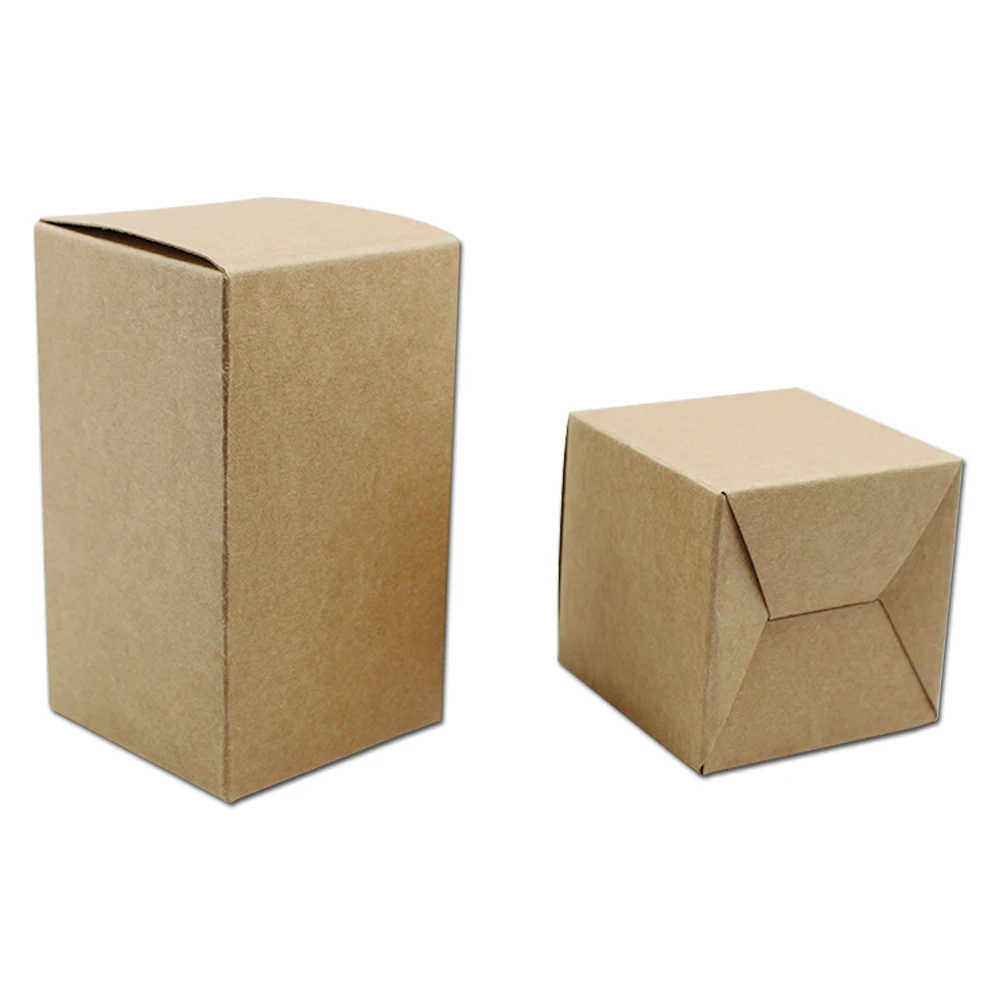 Size 6 6 12cm Brown Kraft Cardboard Folding Paper Package