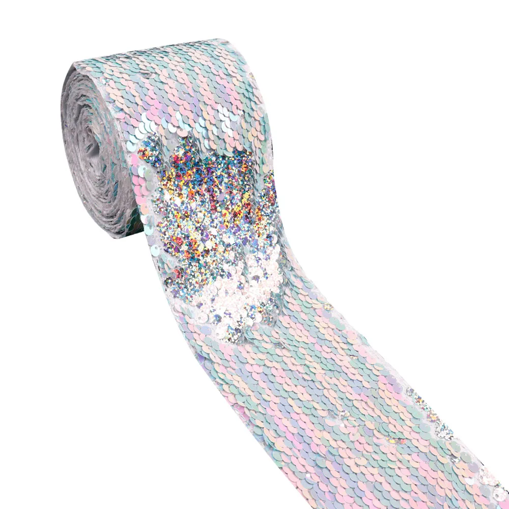 JOJO Луки 75 мм 2y двусторонние пайетки лента для рукоделия меняющая цвет лента для рукоделия DIY Волосы туфли с бантом одежда швейный материал