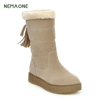 

NEMAONE 2017 NEW Women Fashion Snow Boots New Arrival Winter Warm Short Plush Flock Women Ankle Warm Boots Fur Shoes