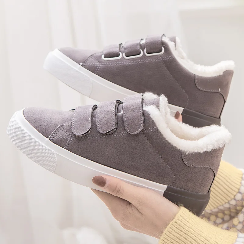JINBEILEE Winter New Magic Stickers Thick Canvas Shoes Warm Plus Velvet Thickening Hair Short Boots Ladies Casual Skate Shoes JINBEILEE Winter New Magic Stickers Thick Canvas Shoes Warm Plus Velvet Thickening Hair Short Boots Ladies Casual Skate Shoes