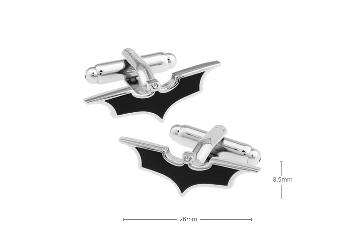 

1 Pair of Black Enamel Bat Cuff links Mens Cufflinks #93880
