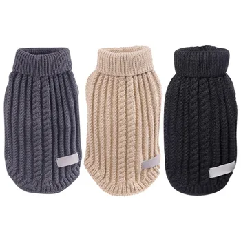 

Winter Warm Dog Clothes Turtleneck Dog Sweaters Knit Pet Sweaters Pet Puppy Pajamas Chihuahua Knitwear Apperal