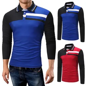 

JAYCOSIN Men's Autumn Casual Button Stripe Pullover Long Sleeve Shirt Top Blouse Tee Men Shirts camiseta
