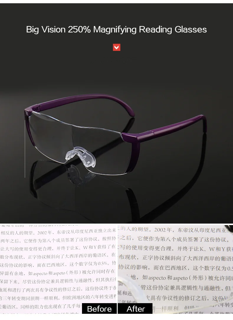 Калейдоскоп очки Для мужчин Для женщин 1,6 раз увеличительное очки для чтения дальнозоркостью очки Eyewears+ 2,5