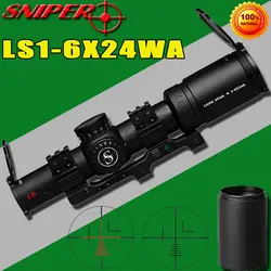 SNIPER LS 1-6X24 WA тактический оптический прицел винтовка Сфера стекло Травленое охотничий прицел оптика зрение красная точка 20 мм крепления для