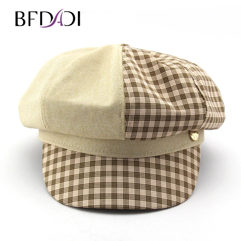 

BFDADI Fashion Summer Beret Hat Women 2019 Octagonal Cap Hat French Style Flat Caps High Quality Casual Streetwear Hats