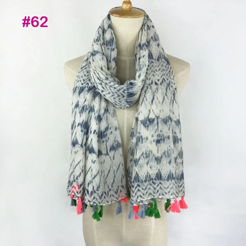 Более 160 цветов весна лето мода шеврон Племенной неоновый цвет кисточкой шаль шарф обертывание