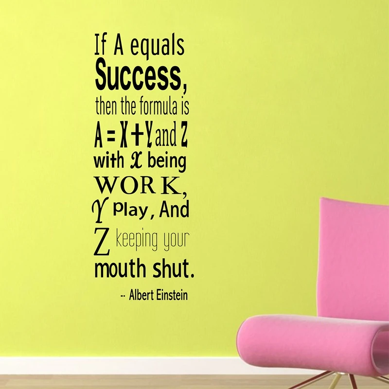 If a Equals Success Wall Quote ALBERT EINSTEIN Then the Formula Is