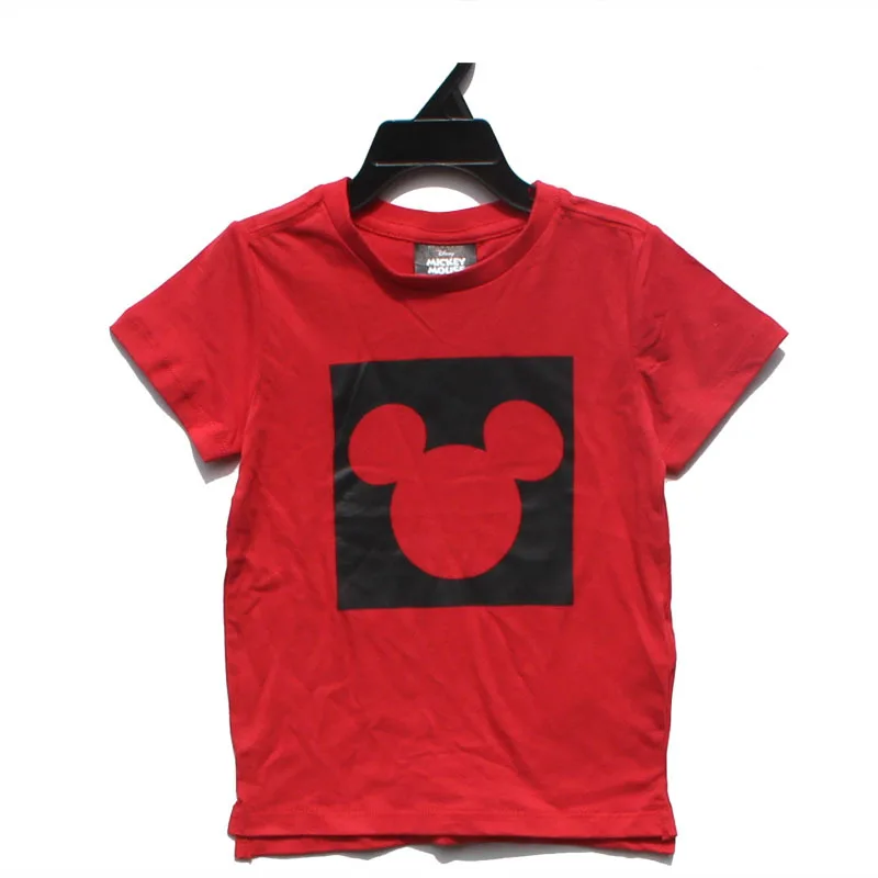 Disney Mickey Mouse Boy T-Shirt Red Cartoon Cotton Girl T-Shirt 3T - Цвет: Красный