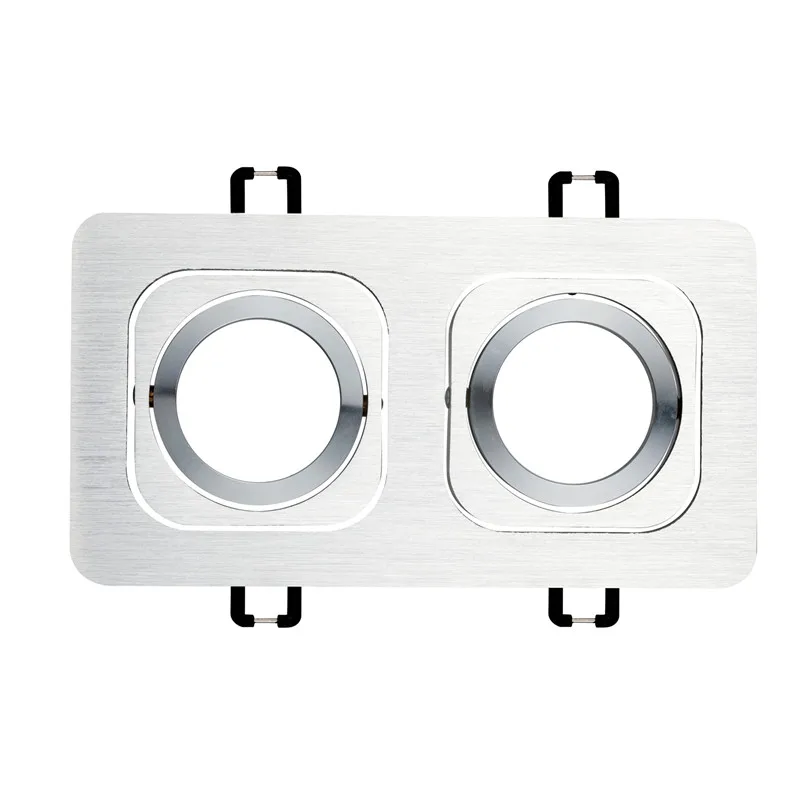 

100pcs Top Selling Double head Adjustable indoor aluminum led downlight led frame Led Recessed Lighting MR16 GU10 Bulb Fixture