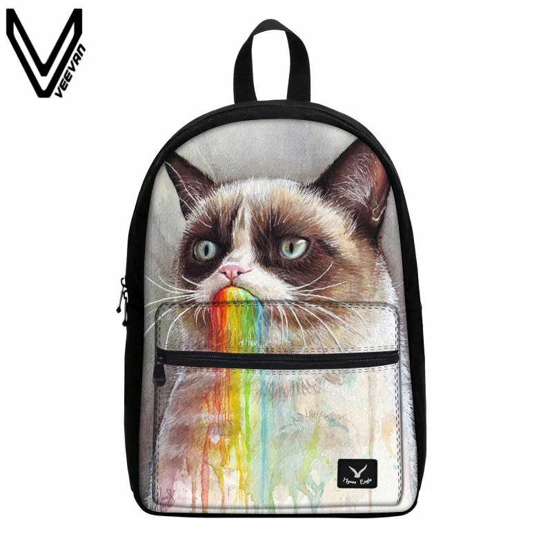 

VEEVANV Colorful Cat School Backpacks Female Shoulder Bags Teenage Girls Canvas Mochila Animal Printing Backpack Laptop Rucksack