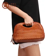 Joyir Новая Винтажная повседневная женская сумка из натуральной кожи однотонная простая сумка женская на молнии сумка с ручкой сверху