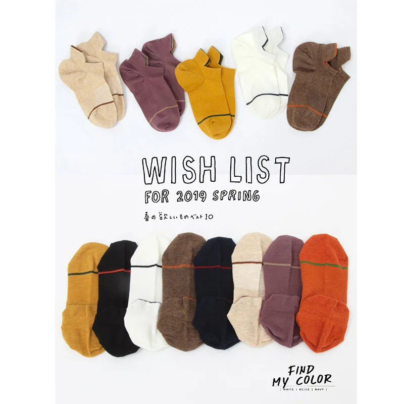 

Spring and summer new combed cotton invisible boat socks mesh breathable pressure contrast color elastic casual comfort socks