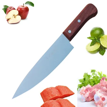 

SBZ Kitchen Knives 8 inch 4Cr13 Stainless Steel Chef Knife Frozen Meat Cutter Color Wood Handle Ultra-thin Blade Cooking Tools
