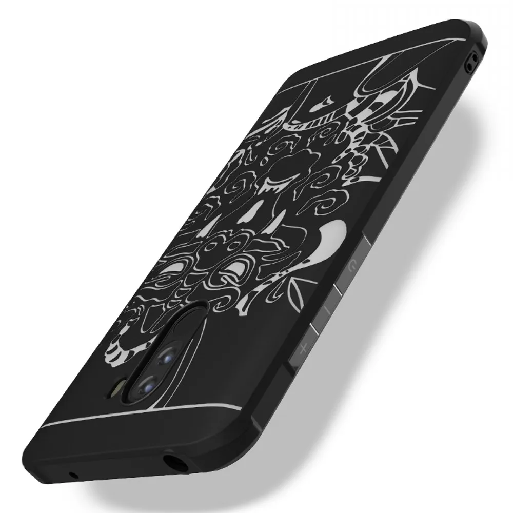 

For Xiaomi Pocophone F1 Case Soft silicone Dragon Pattern Skin Protective back cover case for Xiaomi Pocophone F1 Poco F1 shell
