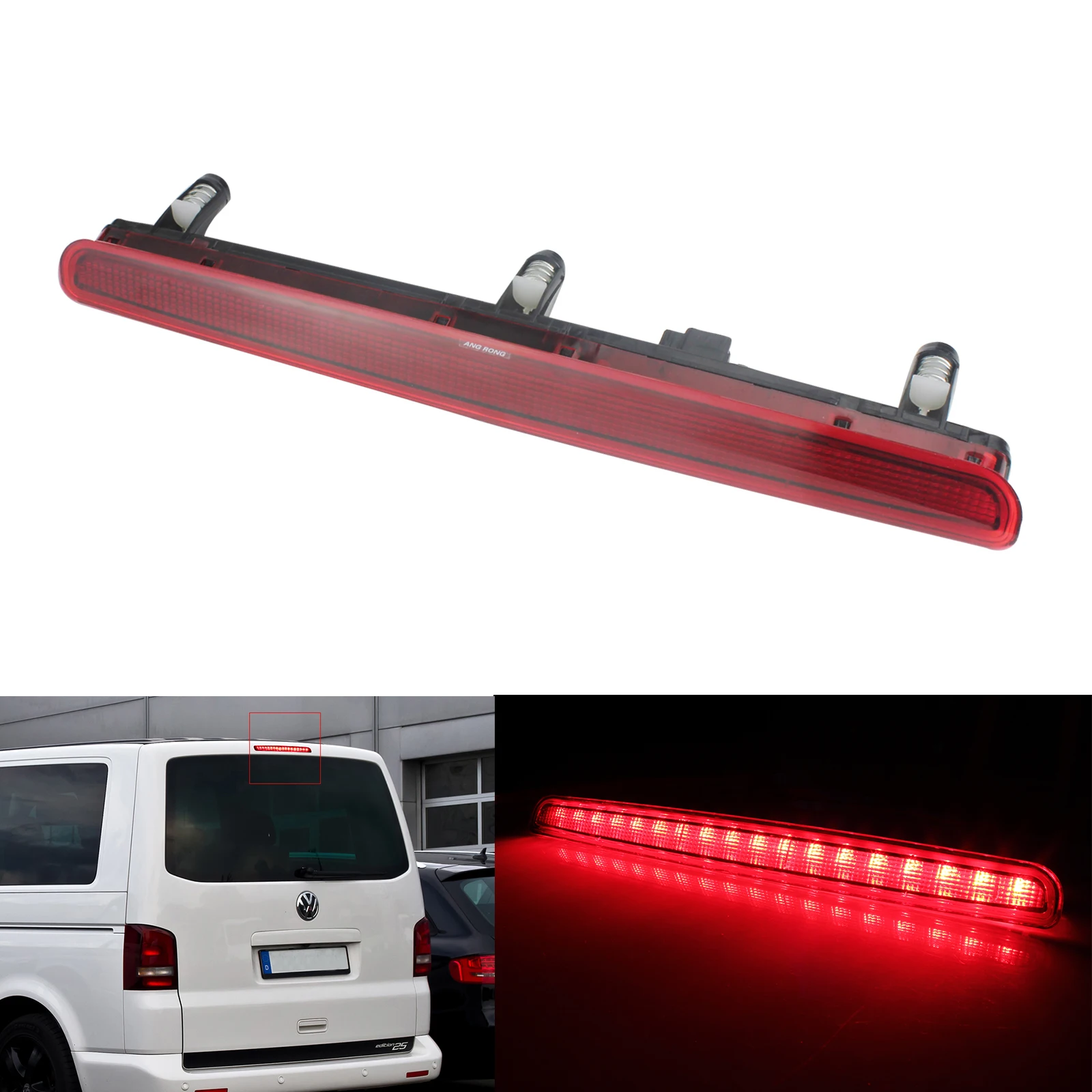 ANGRONG 1x Rear Lamp Red Lens 18 SMD LED High Level Brake Light For VW