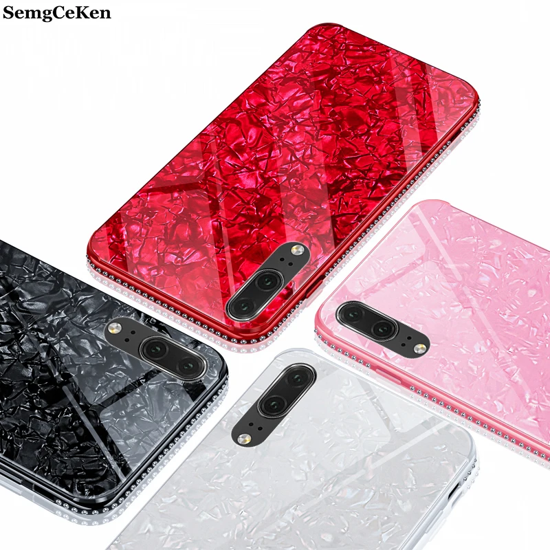 YueTuo Алмазный Блестящий стеклянный чехол для huawei p20 pro lite plus p20pro p 20 p20lite роскошный