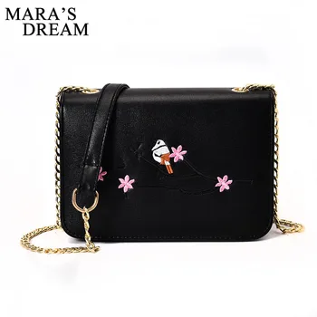 

Mara's Dream 2018 Embroidery Bag Flowers Shoulder Bags For Women Chain Floral Handbags Women Famous Brands Crossbody Tote Bag