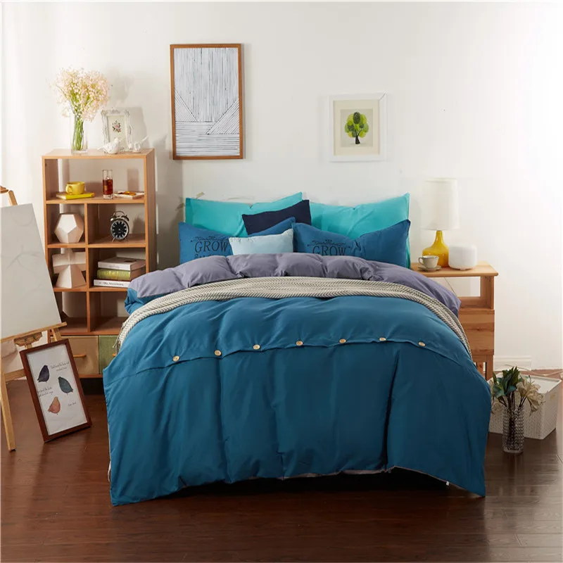 

New AB Side Bedding Simple Bedding King Queen Full Twin Bed Linen Sheet Set