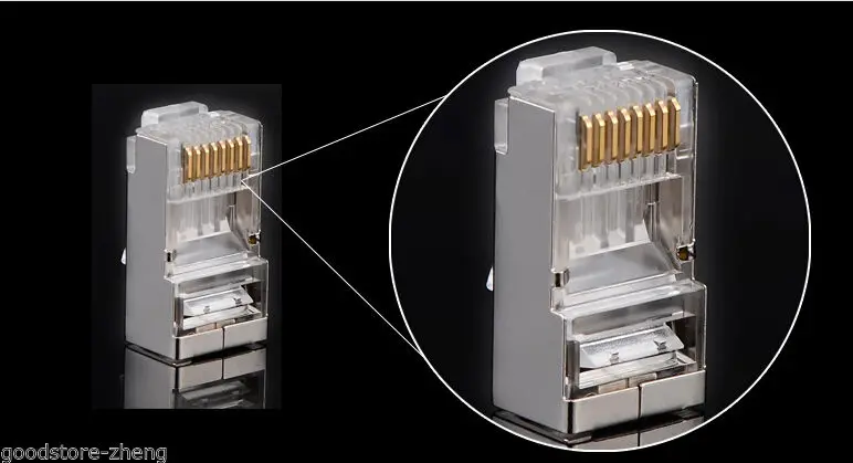 100 шт./лот усилитель высокое качество с украшением в виде кристаллов экранированный модульный CAT6 RJ45 разъем