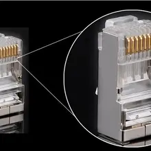 100 шт./лот усилитель высокое качество с украшением в виде кристаллов экранированный модульный CAT6 RJ45 разъем