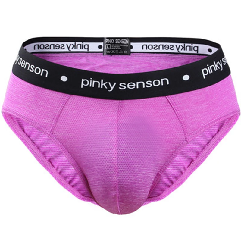 

DEWVKV Sexy Low-Rise Men's Underwear Size L XL Briefs Breathable Soft Comfortable Solid Black Gray Pink Red New Arrival 2019 ZC