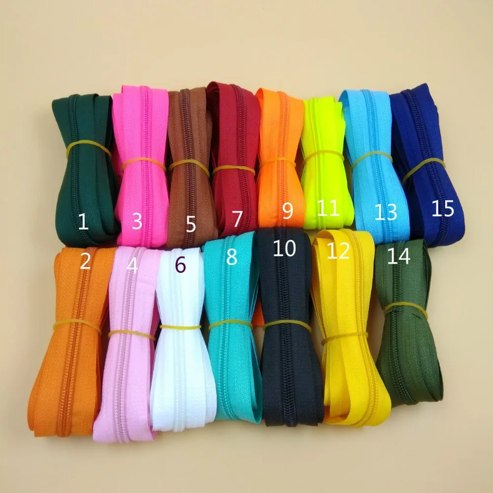 

5# Unfinished Close End Colorful Plastic Nylon Zipper 5 Yards Handmade DIY Tailor Sewing Craft Bags Luggage Clothes Accessories
