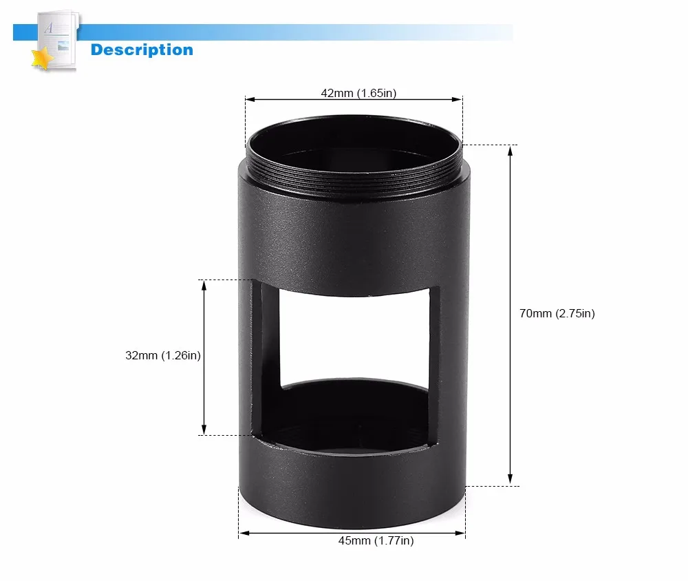 Цифра Камера телескоп металлическое Крепление 42 мм(1.65in) для фокусирующей оптикой для наблюдения точечных целей, новинка