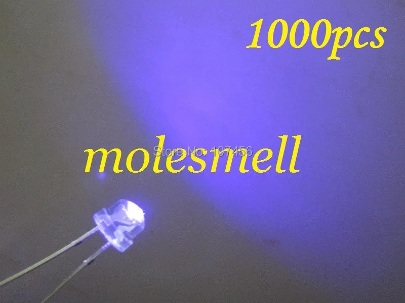 

1000pcs/lot free shipping!!! 5mm straw hat purple LED 5mm light-emitting diode 5mm strawhat uv/purple led big/wide angle led