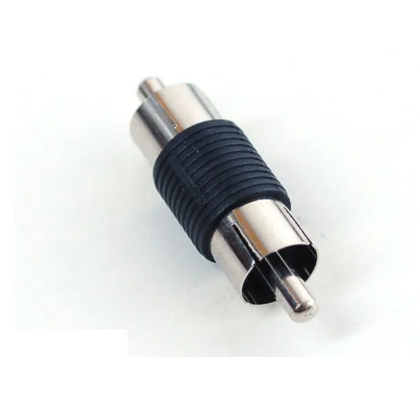 100PCS Straight RCA male to male connector Jack AV cable joiner coupler