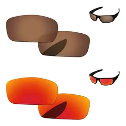 Огонь красный и медь коричневый 2 пары Поляризованные замена оптические стёкла для коленчатого вала солнцезащитные очки женщин рамки 100% UVA