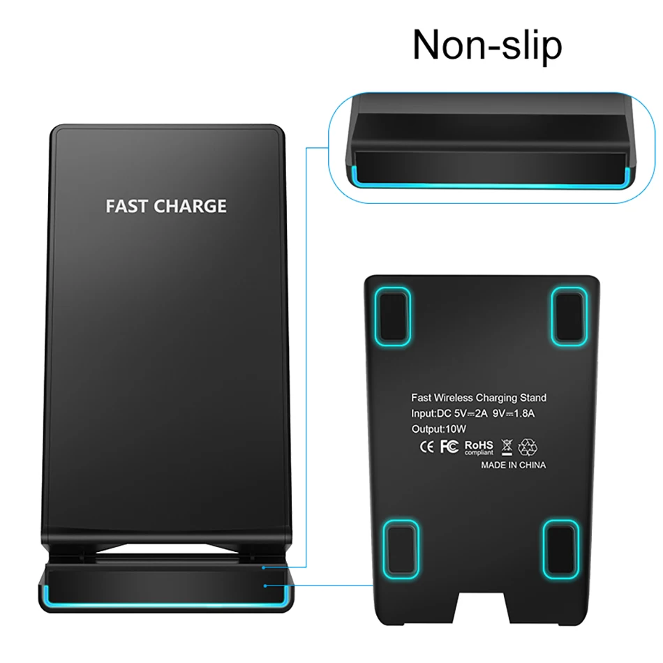 !ACCEZZ Z Shape 7.5W Fast Qi Wireless Charging For iPhone X 8 Plus 10W For Samsung Galaxy Galaxy S9 5W Desktop Charge For Nokia (10)