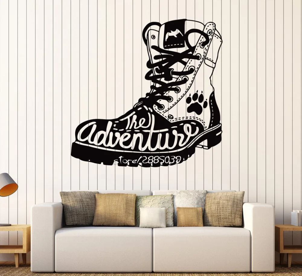 Adventure Boot Tourist Travel Wall Stickers Nontoxic PVC Waterproof