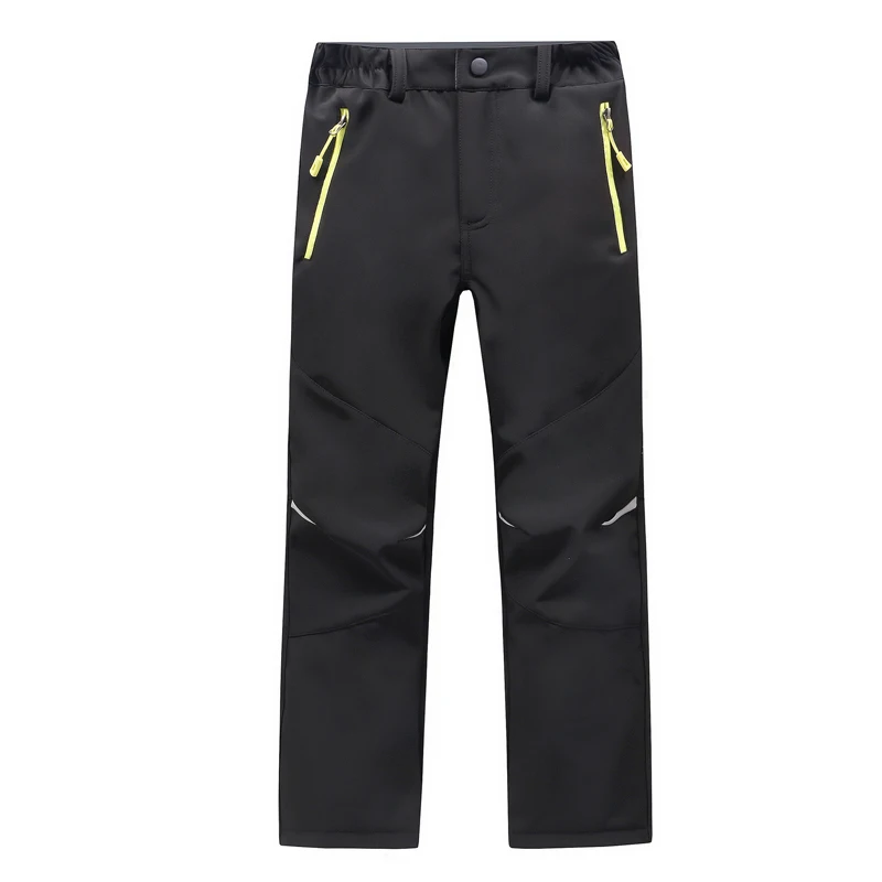 

Dollplus 2019 Kids Ski Pants Hiking Camping Boy Girl Waterproof Breathable Soft Shell Thick Pants Children Winter Warm Trousers