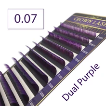 CrownLash 2tone Color Ombre Purple C D-0.07 7-15mm Dual Color Purple Volum Lash extension