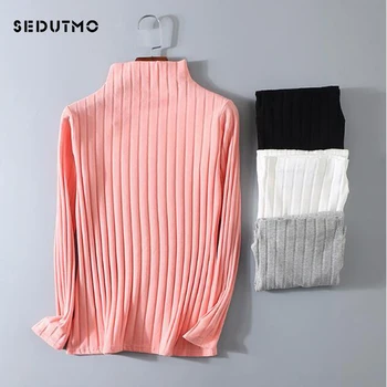 

SEDUTMO Winter Plus Size 3XL Sweater Women Pullovers Turtleneck Knitting Jumper Sweater Women Long Sleeve Slim Stretch Top ED393