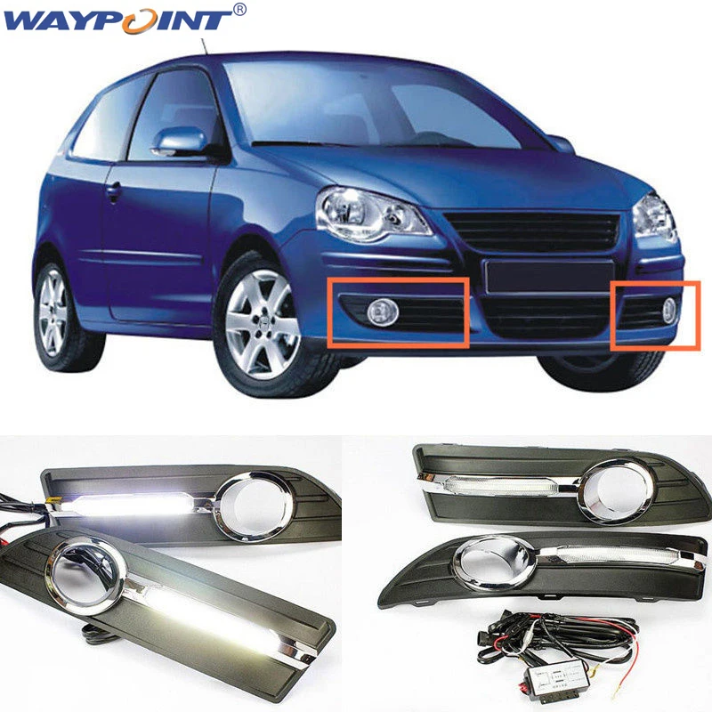 

A Pair White Daytime Running Light DRL Driving Lamp for VW Polo 2005-2010